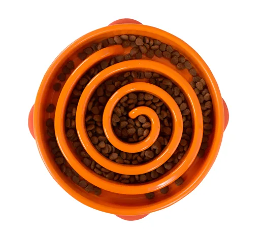 Outward Hound Fun Feeder Swirl Orange LG