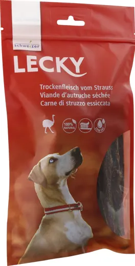 LECKY Trockenfleisch vom Strauss 100g