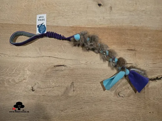 Rabbit braided tug purple