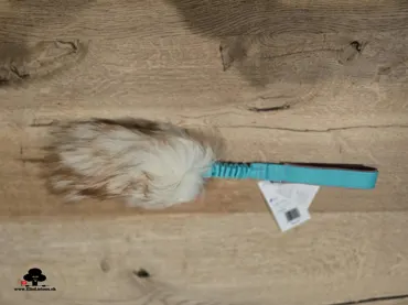 Sheepskin Mouflon fur (mix brown and white) tug toy with bungee handle mint S