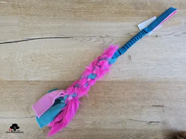 FUR and FLEECE bungee dog toy M, teal, pink