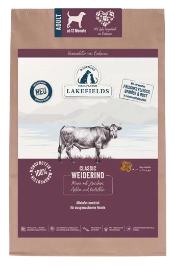 Lakefields Menu di alimenti secchi Manzo Adult Classic 