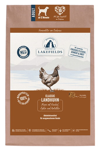 Lakefields - Croquettes pour chiens adultes au poulet - Classic 