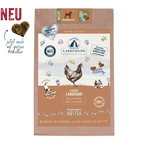 Lakefields Trockenfutter-Menü Huhn für grosse Welpen Classic 